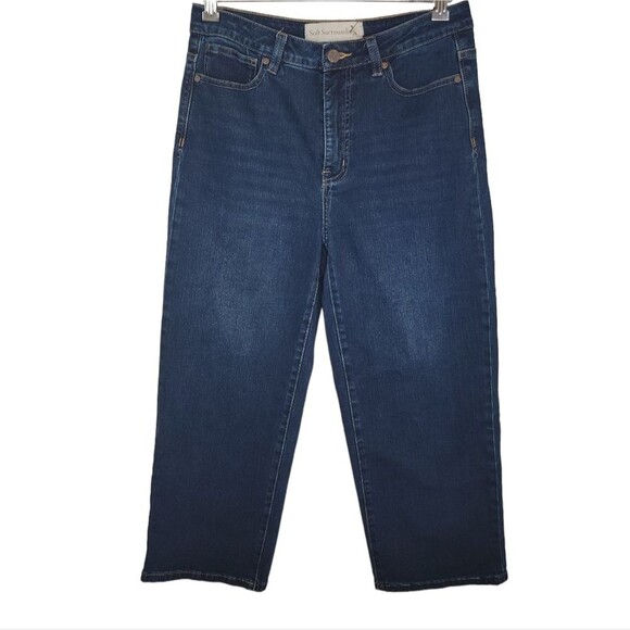 Soft Surroundings The Ultimate High-Rise Straight Cropped Jeans #2DM65 size 8 - Picture 1 of 7
